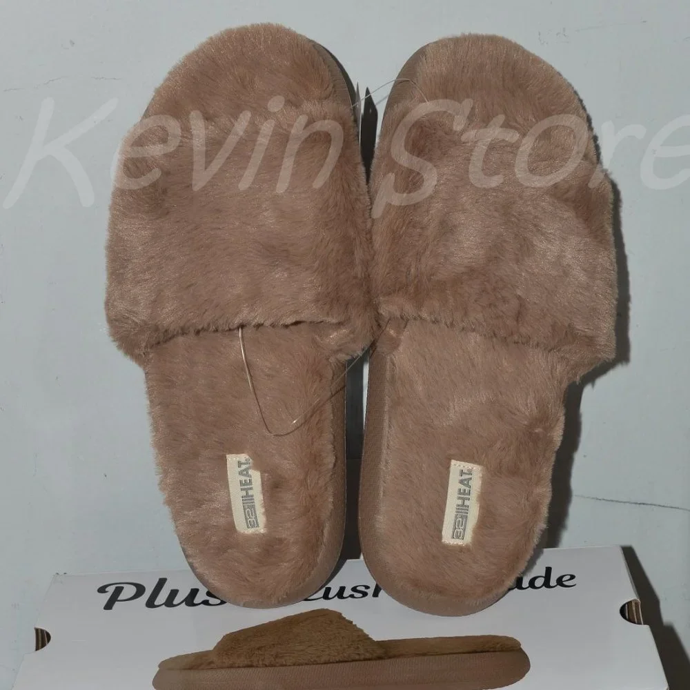 Brown 32 Degrees Plush Lined Unisex Sizing Slide‎